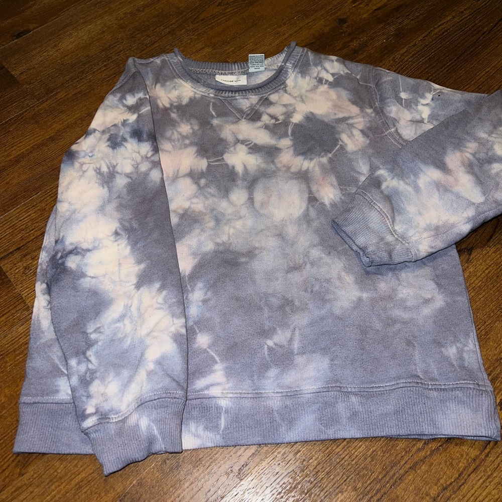 Parisian Works Purple Acid Wash Punk Cozy Crewneck Long Sleeve Sweatshirt Size M - Picture 8 of 12